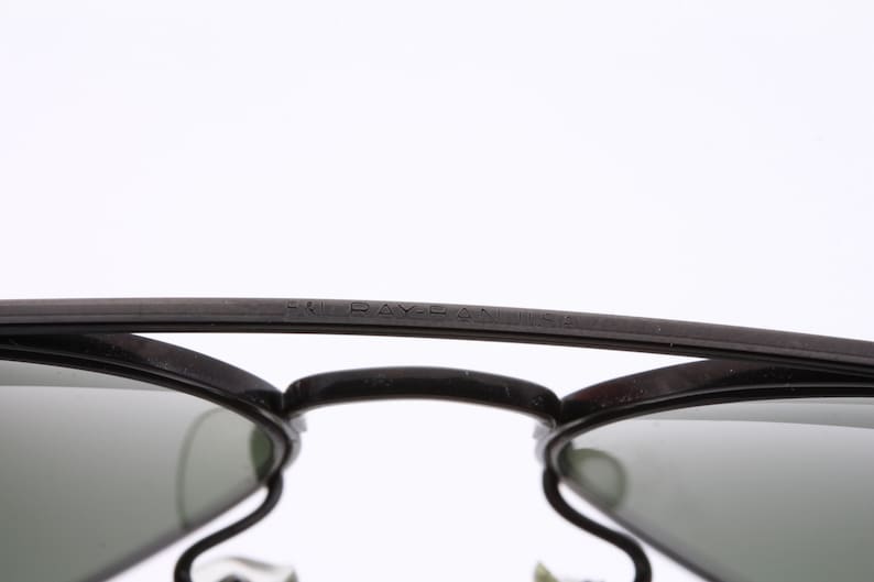 Vintage Ray Ban B&L black aviator sunglasses made on USA 80's - New Old Stock image 5