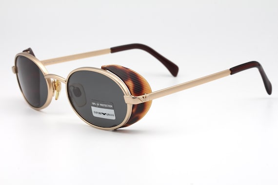 Vintage Sunglasses Emporio Armani 056-S With Side Shield, Made in