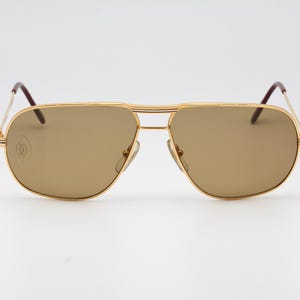 Gafas de sol vintage Cartier Tank fabricadas en Francia años 80 - Stock antiguo nuevo - Juego completo incluido