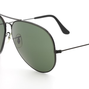 Vintage Ray Ban B&L black aviator sunglasses made on USA 80's - New Old Stock image 2