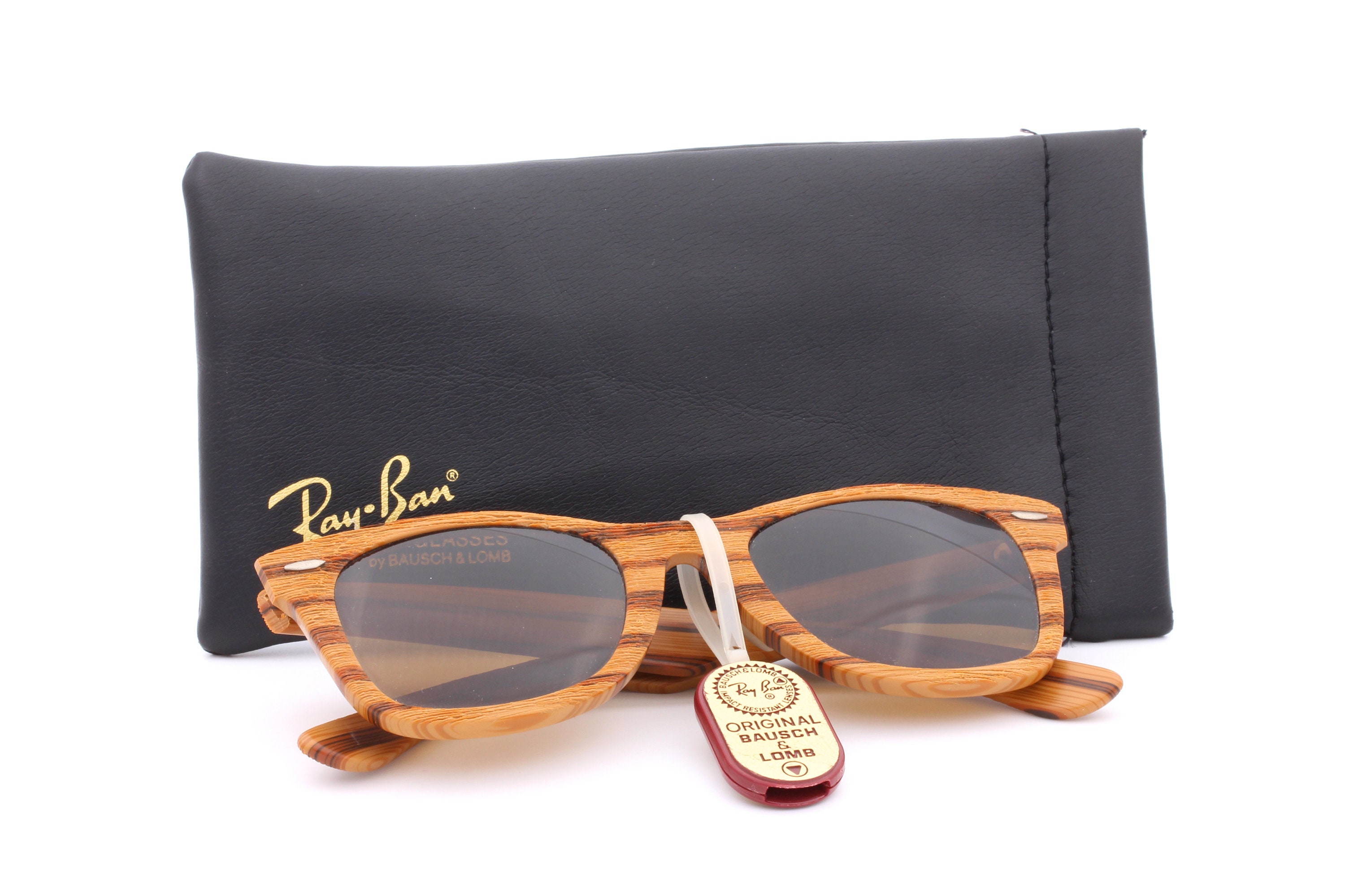 Ray Ban B&L de madera 50 22 gafas de sol vintage - Etsy España