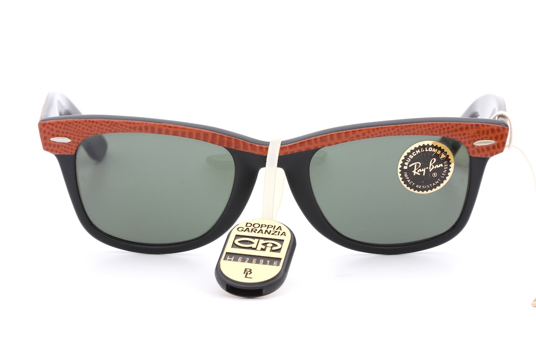 Ray Ban B&L Wayfarer Leather Edition Vintage Sunglasses Made