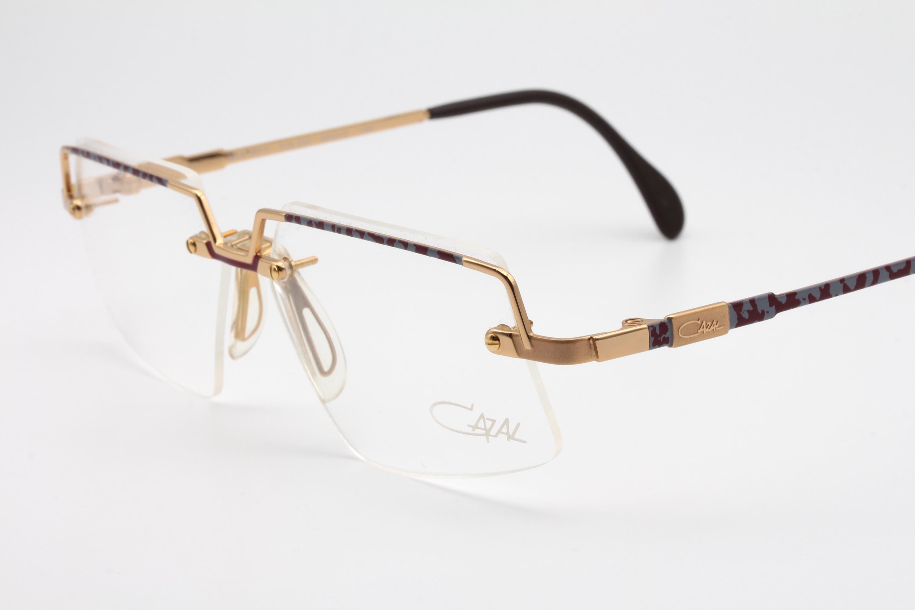 Authentic Cazal Eyeglasses 742 96 Gold Rimless Frames 59MM RX-ABLE Titanium  | eBay