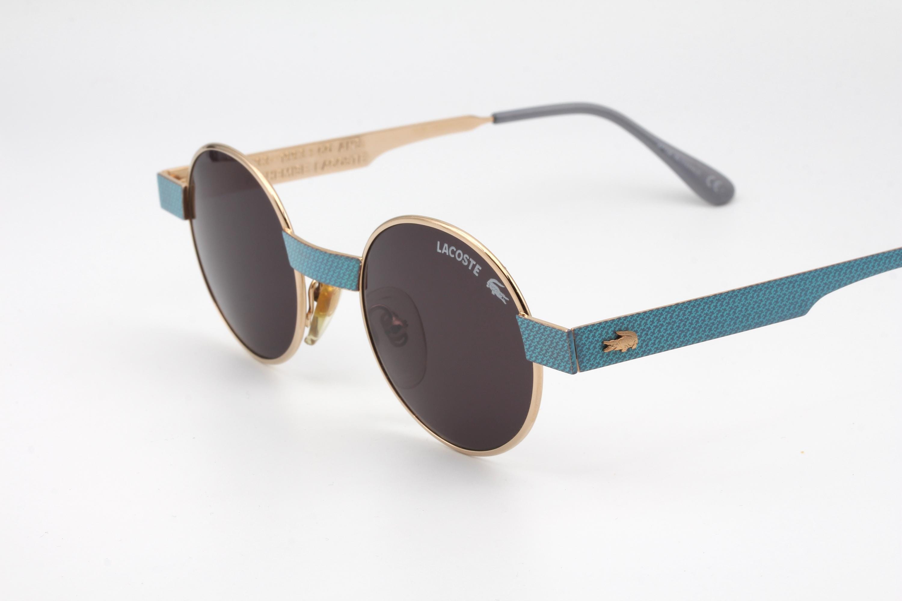 Lacoste Vintage Mint Green Gold Sunglasses 1990’s Green Pattern Vintage Lacoste Sunglasses for sale | eBay main image 2
