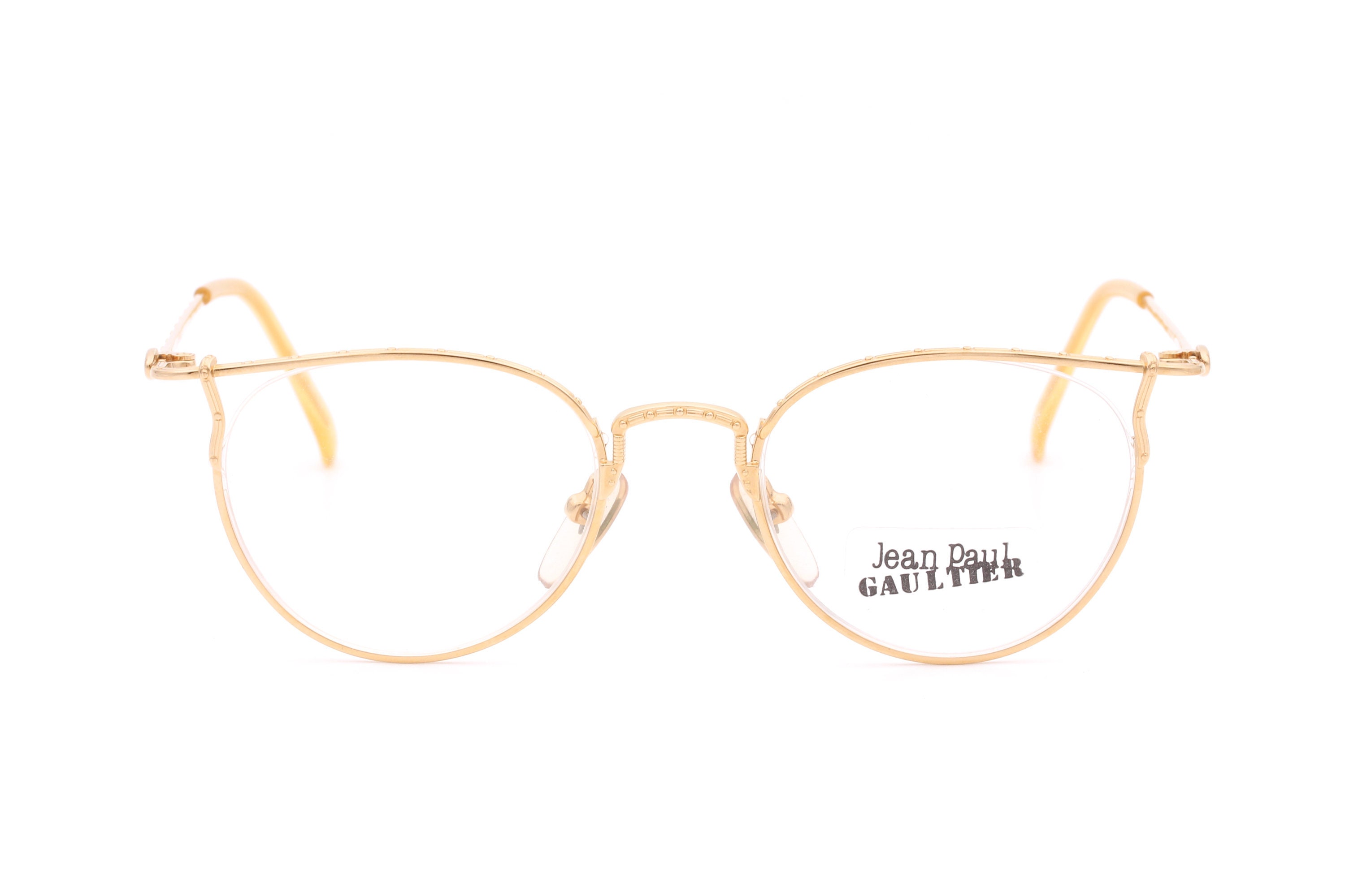 Vintage Jean Paul Gaultier 55 3177 22KGP eyeglasses frames / luxury glasses / cat eye glasses / gold frame