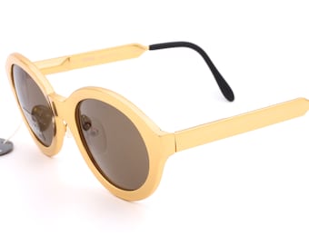 Gianfranco Ferrè GFF 114/S ALUTANIUM unique vintage sunglasses full gold with oval shape, made in Italy 90&#39;s