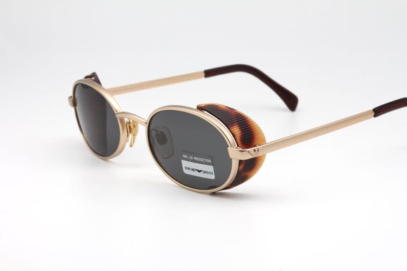 Vintage Sunglasses Emporio Armani 056-S With Side Shield, Made in