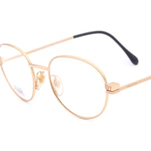 Gianfranco Ferrè GFF 293 S50 vintage eyeglasses with pantos shape and golden frames, made in Italy 90's