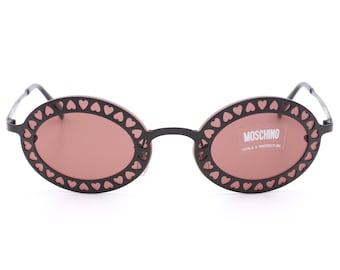 Trendy Moschino M3089.S vintage sunglasses / heart sunglasses / oval sunglasses made in Italy in the 90s