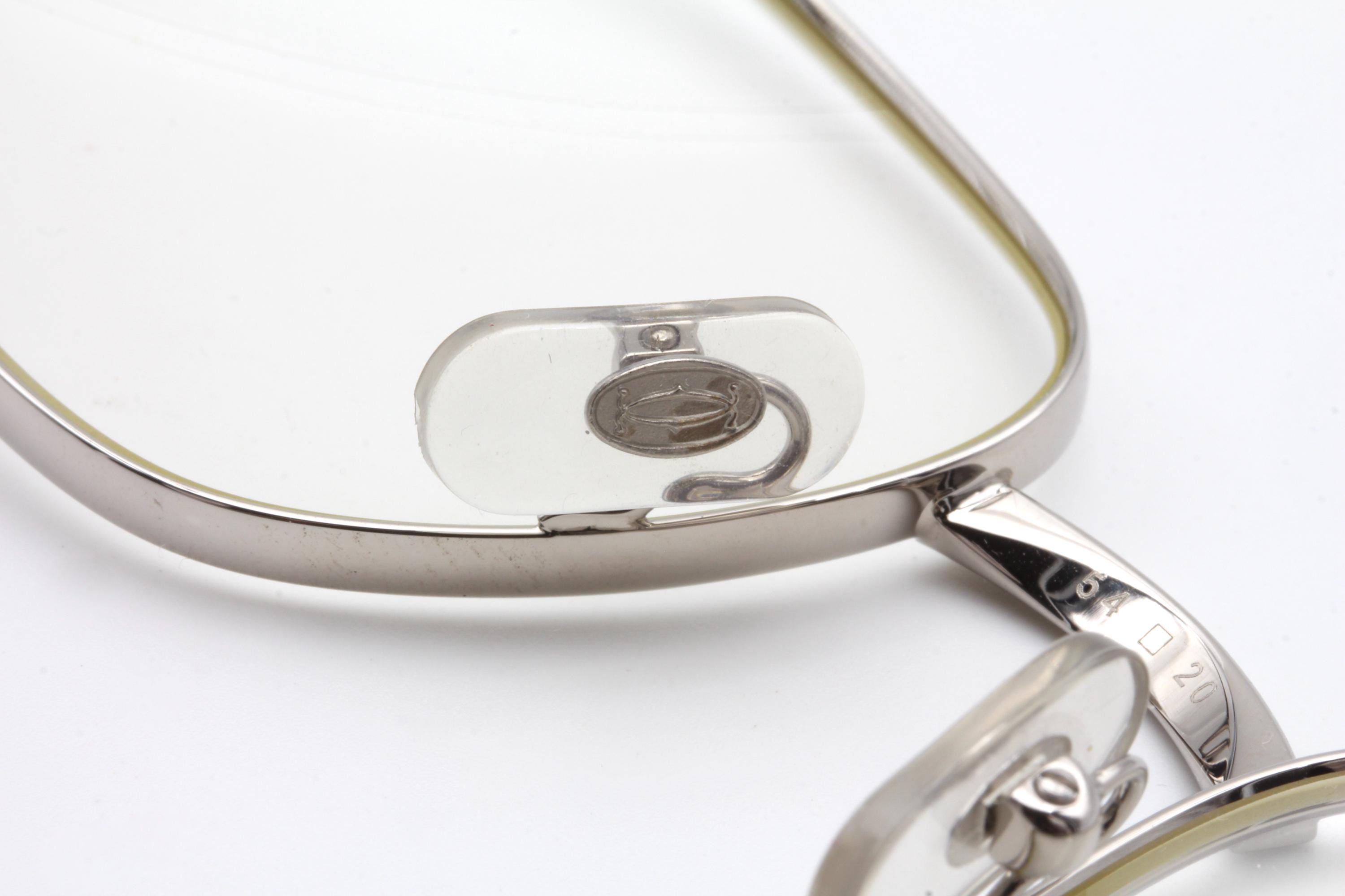 Vintage Cartier Rimless Eyeglasses 56/20 Made in France Silver Tone 90s Cartier C Decor Vintage Eyeglasses Made in France 90 main image 4