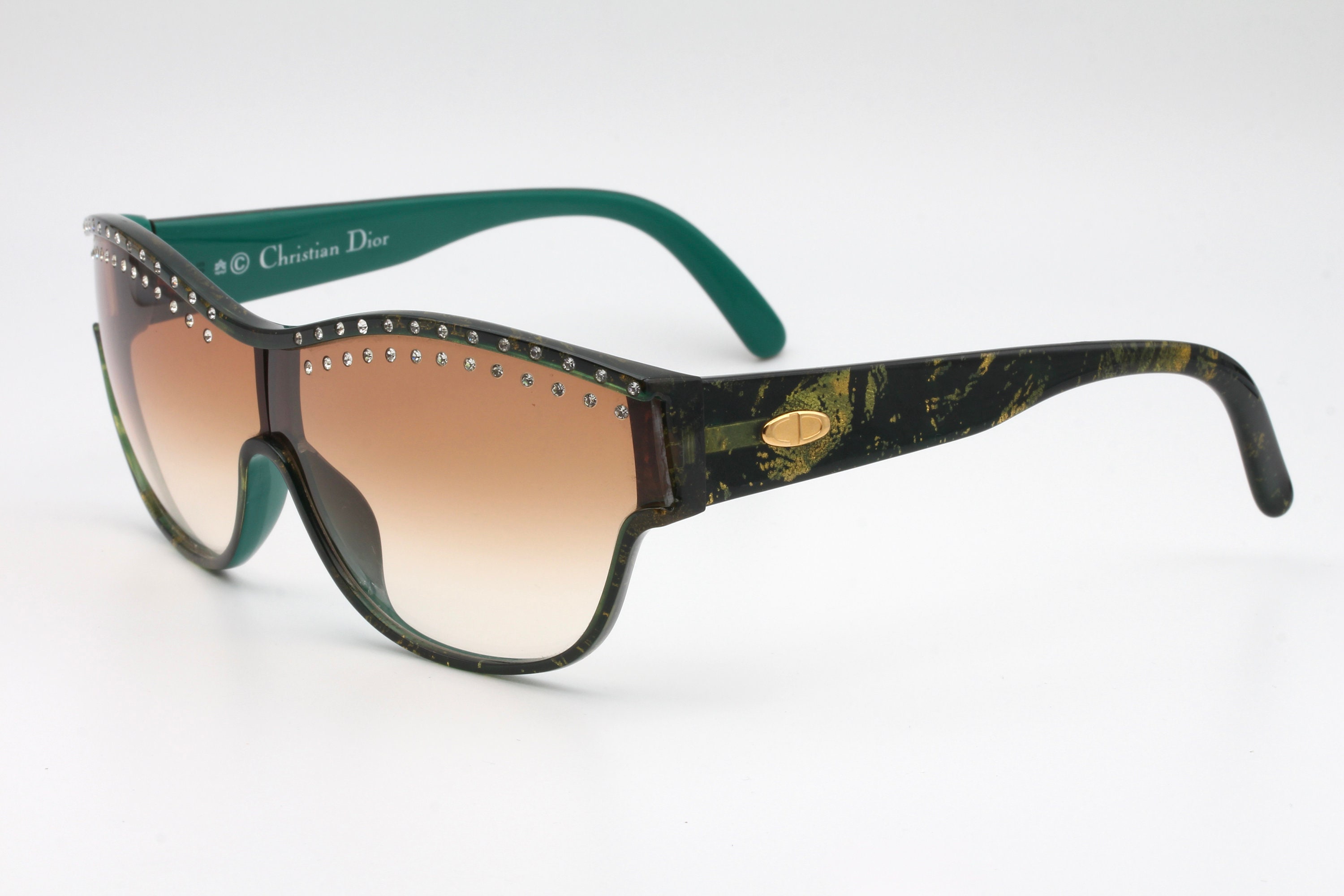 Vintage Cristian Dior 2438 Black Women\'s Sunglasses with Rhinestone Trim CHRISTIAN DIOR CD 2438 50 Optyl Diamonds Combo Made Germany  main image 3