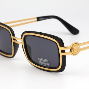 小物 CAZAL vintage sunglasses black gold y2k Cazal Vintage 90s Sunglasses | Slim Rectangle Matrix Y2K Frame