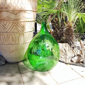 54 liter huge Vintage Italian Demijohn Italian wine bottle Winemaking Discovered near Pompeii Glass