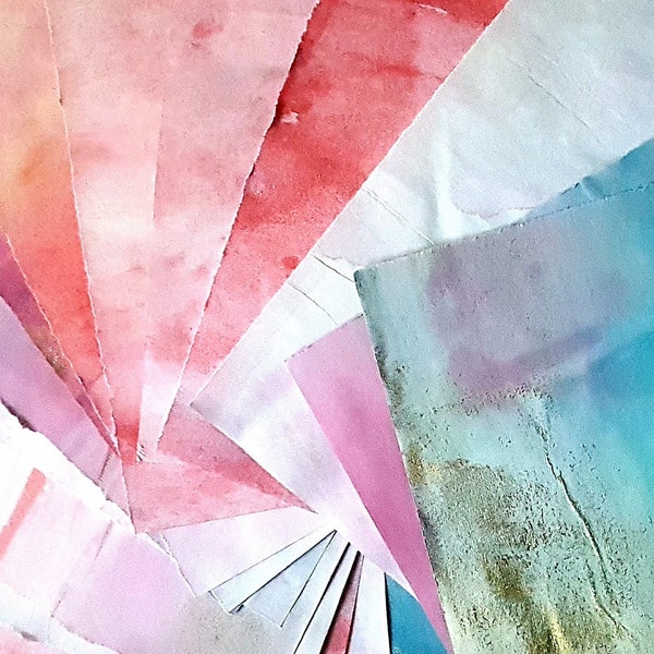 Papier bleu - rose - rouge - doré avec paillettes - 15 feuilles de papier format A5 - mix papier de couleur unique - A5 x15