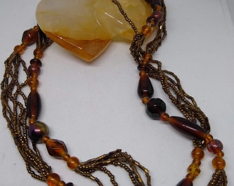 Collier de perles en bois et cristal Choix de styles Fait main