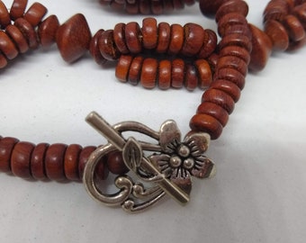 Brown Wooden Beaded Necklaces - 4 styles Handmade