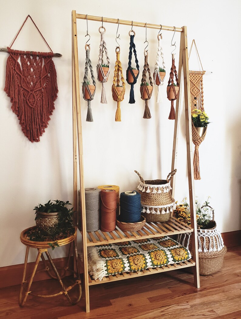 Pots Included*Mini Boho Macrame Plant Hanger For Succulents Boho Macrame Wall Hanging