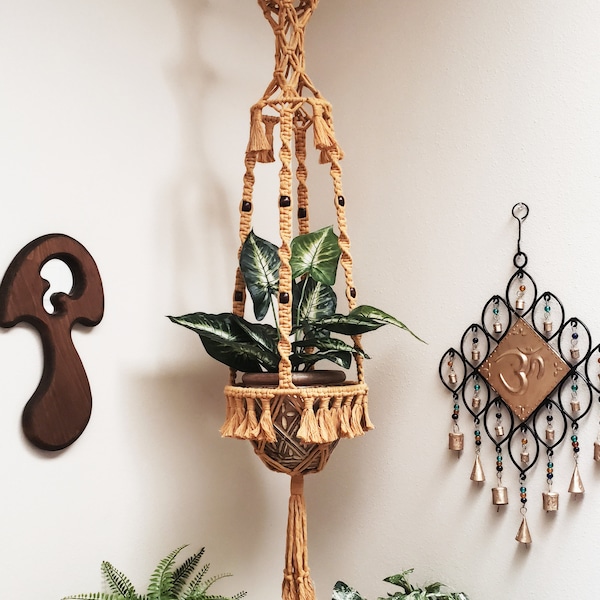 Bohemian Vintage Style Hippie Macrame Plant Hanger