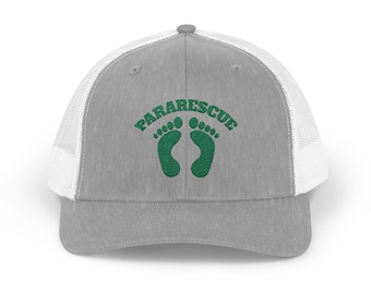 Casquette trucker verte brodée snapback parachute ascensionnel | RASS PJ de l'USAF