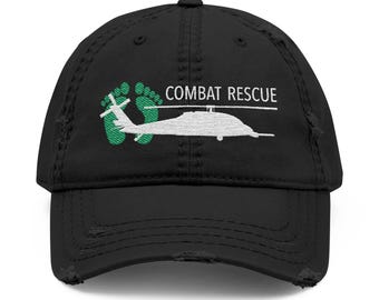 Casquette vintage Combat Rescue HH-60 effet vieilli (broderie)