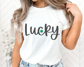 Lucky Shirt, Lucky T-Shirt, St. Patrick's Day Shirt, St. Patty's Day Tee, Shamrock Shirt, Irish, Lucky Gift, Cute Lucky Tee