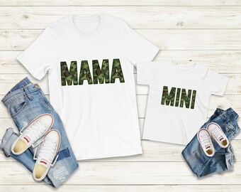 Camo Mama And Mini Shirts, Camo Mama Shirt, Camo Mini Shirt, Mommy And Me Shirts, Baby Bodysuit, Matching Shirts, Camo Shirts