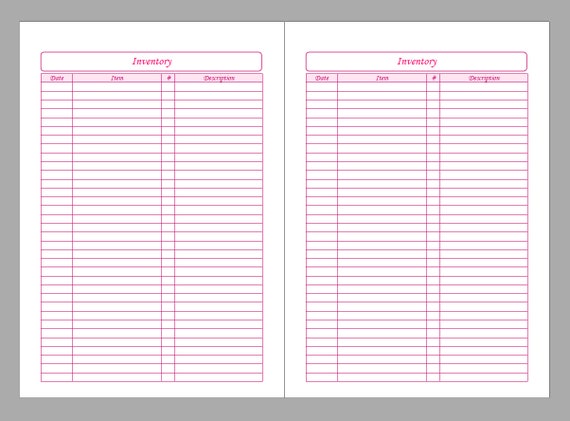 personal inventory worksheet pdf