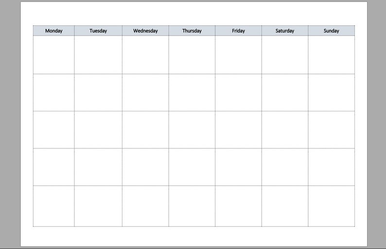 basic-month-grid-view-undated-calendar-a5-printable-etsy
