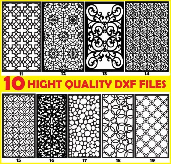 10 files DXF 1120 for cut cnc Geometric Patterns Panel Etsy