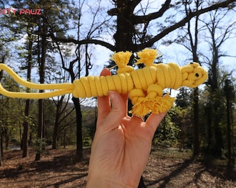 Eco-Yellow Lizard Dog Rope Toy, Handmade Rope Toy, Tug of War Dog Toys, Rope Toys for Small and Middle dogs , Earth Favorite Pet's Rope Toys
