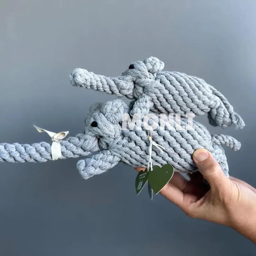 Handmade Sustainable Elephant Rope Toys, Dog Chew Toys, Gift for Pets ...