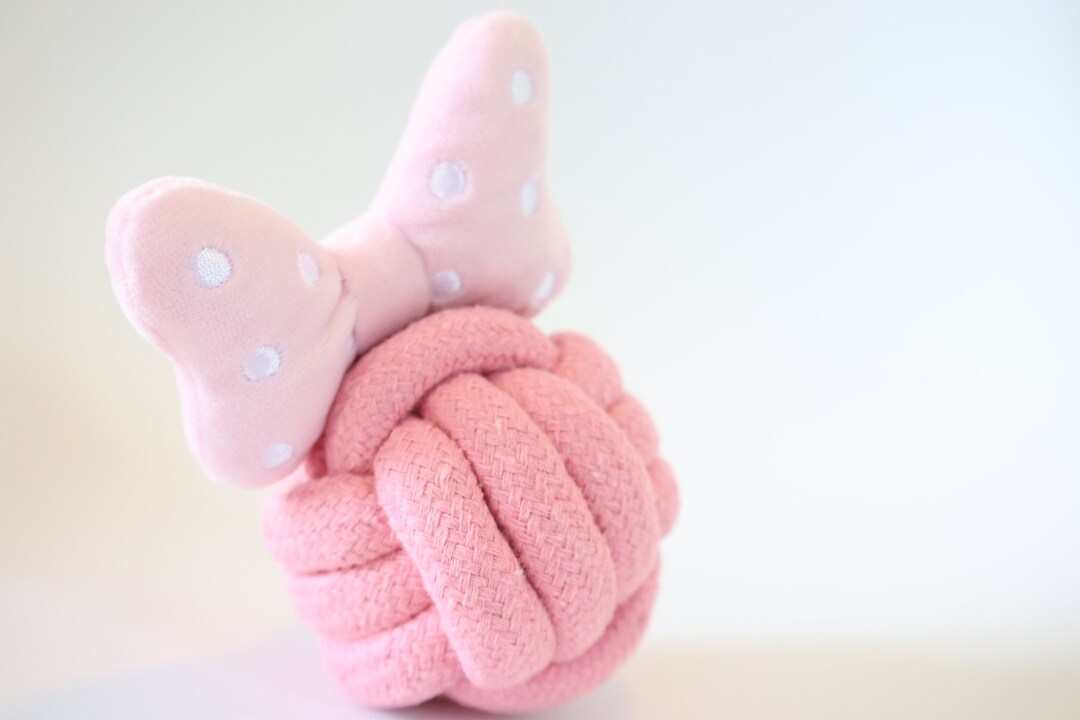 Pink Rope Toy Handmade Disney Mickey Pink Rope Ball, Sustainable Dog Rope Toys, Eco ...