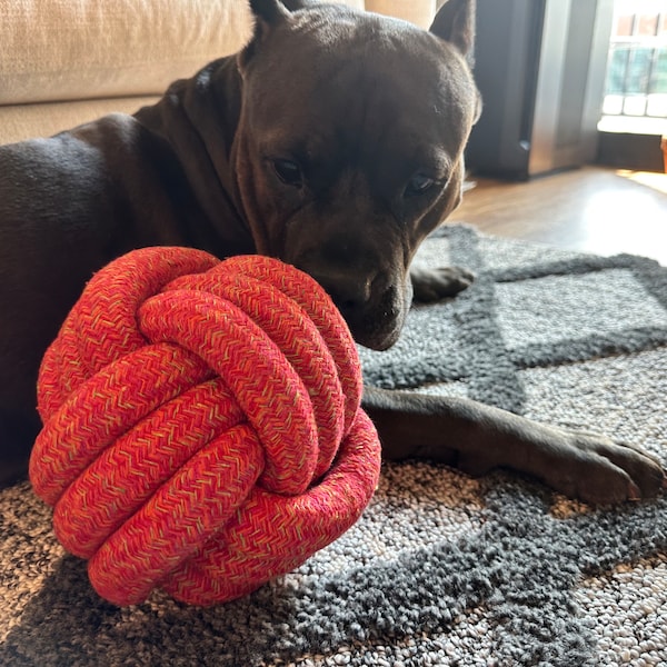 Handmade Jumbo Rope Ball For Dogs, Sustainable Dog Toys, Rope Toys For Big Dogs, Special Gift for Pets,  Extra Large Rope Balls