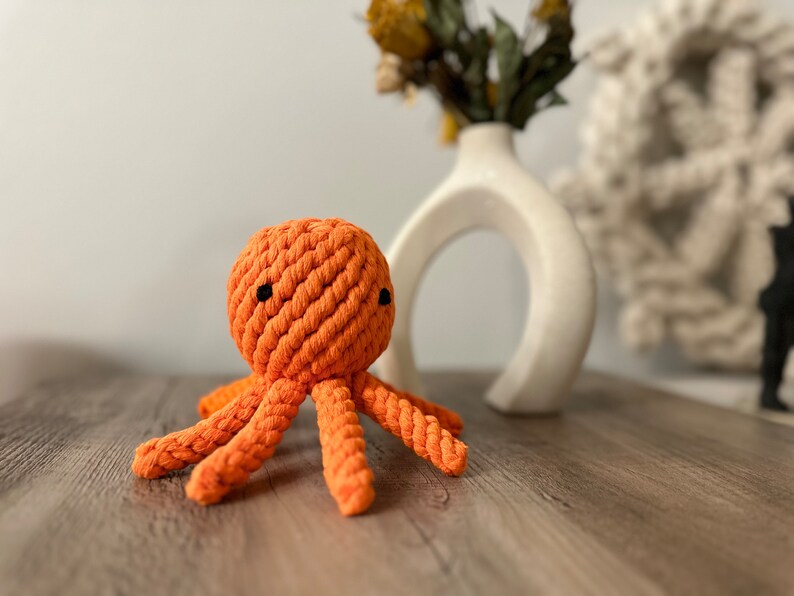 Handmade Sustainable Octopus Rope Toys, Dog Chew Toys, Gifts for Pets image 6