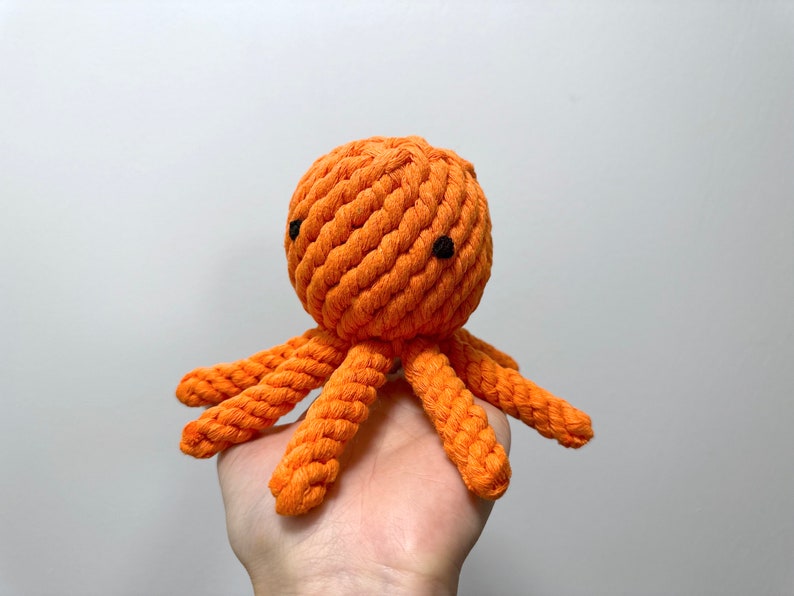 Handmade Sustainable Octopus Rope Toys, Dog Chew Toys, Gifts for Pets image 5