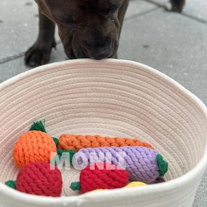 Handmade Cotton Rope Dog Toy: Sustainable Fruit & Veggie Chew Toys