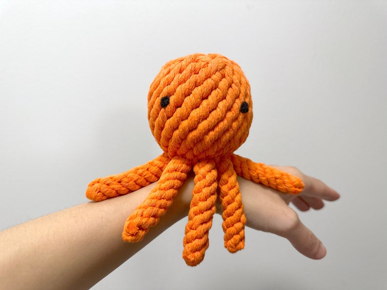 Handmade Sustainable Octopus Rope Toys, Dog Chew Toys, Gifts for Pets image 1