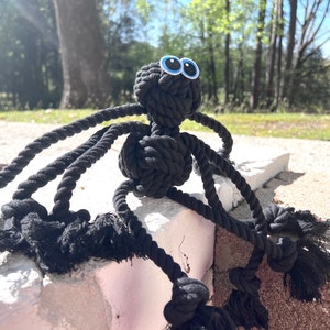 Black Spider Dog Chew Toy, Handmade Dog Rope Toys, Green Toys for Middle and Large Dogs,  Dog Toys with Premium Cotton Rope, Gifts for Dog
