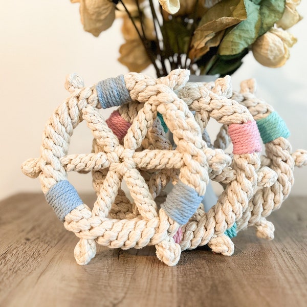 Colorwheel Macrame Rope Pet Toy, Handmade Rope Toy For Dogs, Durable Dog Tug War Toy, Toys for Dog, Christmas Gifts for Pets