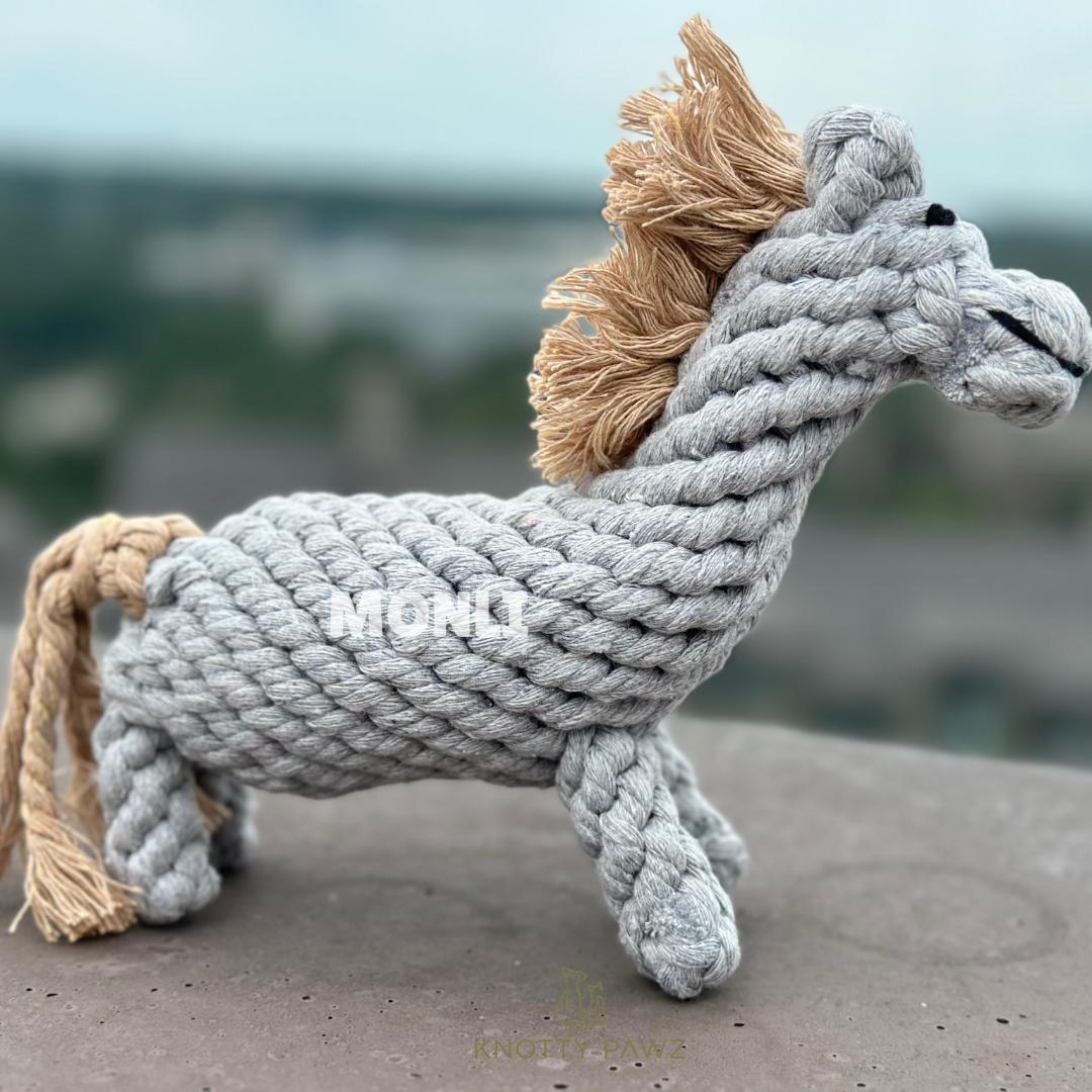 Handmade Sustainable Cotton Rope Horse Dog Toy: Chew Toy