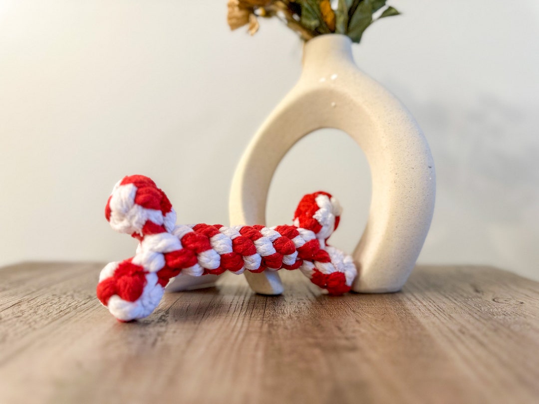 Christmas Bone Rope Toys, Dog Chew Rope Toys, Christmas Gifts for Pets