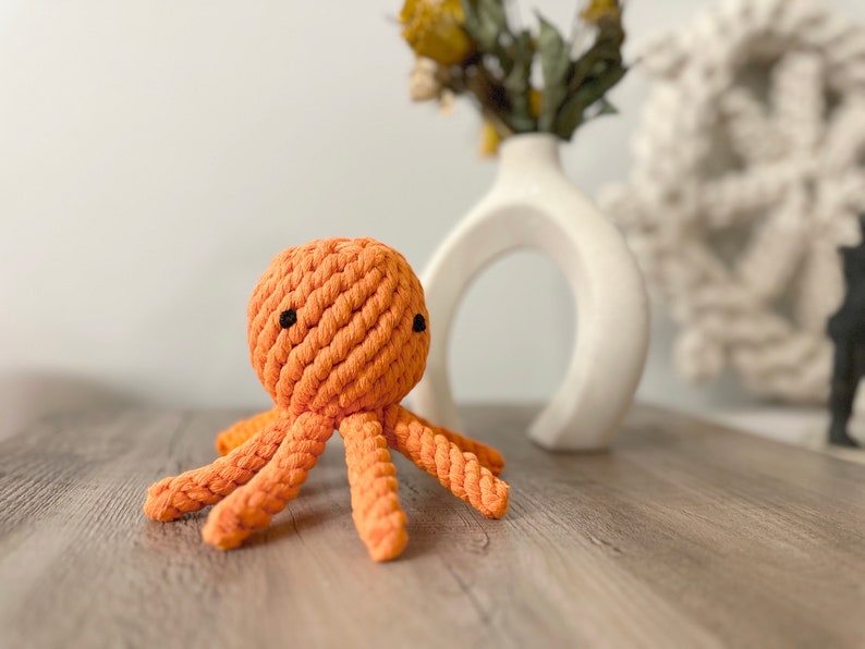 Handmade Sustainable Octopus Rope Toys, Dog Chew Toys, Gifts for Pets image 10