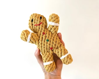 Handmade Sustainable Gingerman Dog Rope Toys