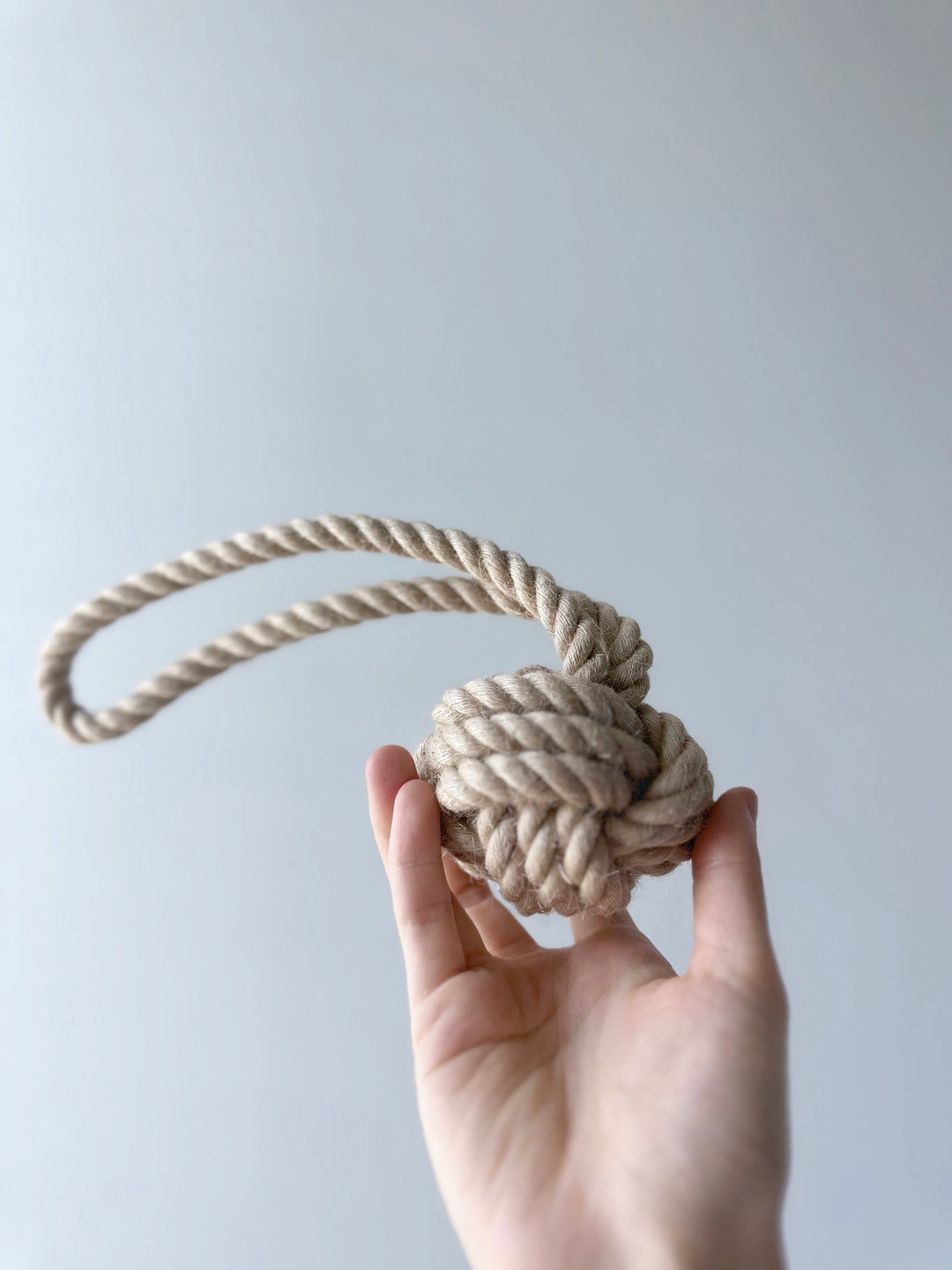 Handmade Sustainable Hemp Tug Rope Ball, Natural Hemp Rope Dog Toy