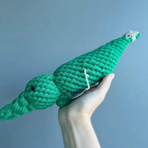 Handmade Crochet Alligator Pet Toys，Durable and Safe Dog Toy