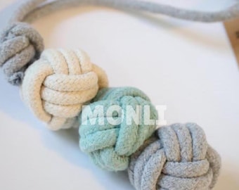 Handmade Recycled Cotton Rope Ball Toy: Puppy Tug Toy