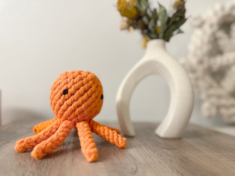 Handmade Sustainable Octopus Rope Toys, Dog Chew Toys, Gifts for Pets image 2