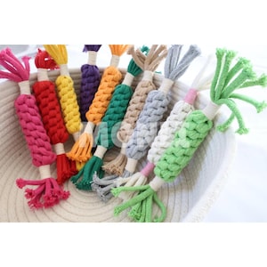 Handmade Colorful Rope Dog Toy: Eco-Friendly Cotton Tug