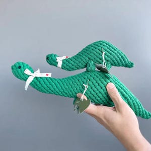 Handmade Sustainable Green Dinosaur Rope Toys, Toys For Pets, Dog Chew Toys