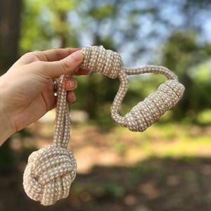 Forest Knot Hemp Rope Tug Toy with Handle | Handcraft